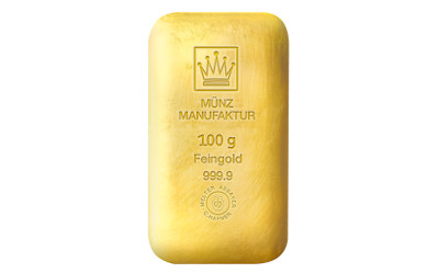 100 g gold bar casted